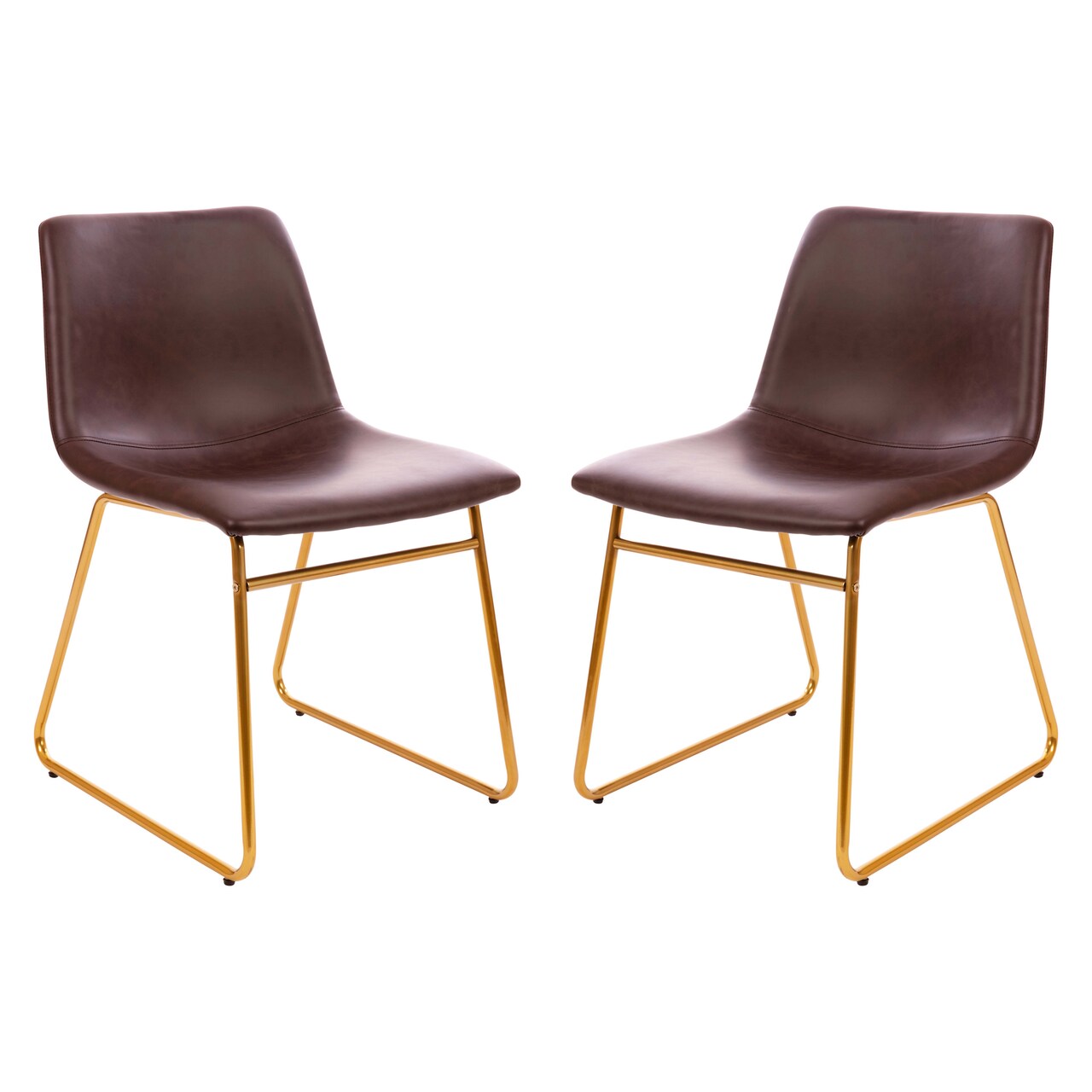 Merrick Lane Carrollton 18 inch Faux Leather Bucket Seat Dining Chairs, Set of 2